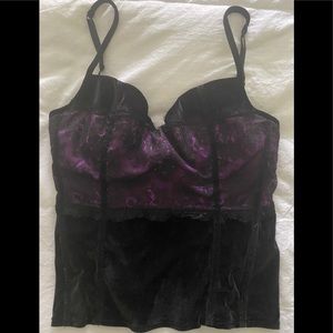 Victoria’s Secret Corset - Black Velvet & Lace